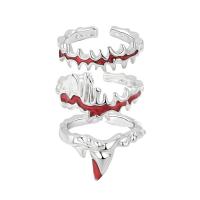 Brass Finger Ring irregular platinum color plated Adjustable & for woman & enamel nickel lead & cadmium free Sold By PC