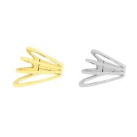 Fashion Earring Cuff and Wraps Brass Geometrical Pattern plated for woman & hollow nickel lead & cadmium free 15mm Sold By PC