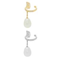 Pendientes Ear Cuff, metal, con Perlas plásticas, chapado, para mujer & con diamantes de imitación, más colores para la opción, 12.50x2mm, Vendido por UD