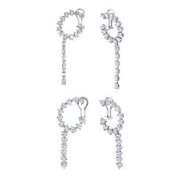 Cubic Zirconia Micro Pave Brass Earring plated micro pave cubic zirconia & for woman nickel lead & cadmium free 20mm Sold By Pair