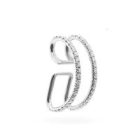 Pendientes Ear Cuff, metal, Patrón Geométrico, chapado, para mujer & con diamantes de imitación & hueco, más colores para la opción, libre de níquel, plomo & cadmio, 30mm, Vendido por UD