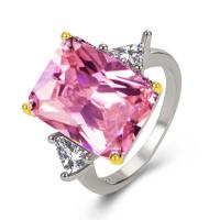 Ring Finger mosiądz, Wzór geometryczny, Powlekane, dla kobiety & z kamieniem, dostępnych więcej kolorów, rozmiar:8, sprzedane przez PC