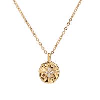 Ожерелья из латуни, Латунь, плакирован золотом, Женский & со стразами, не содержит никель, свинец, длина:Приблизительно 40 см, продается PC