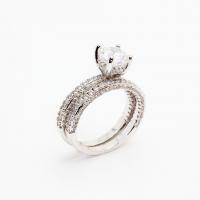 Vještački dijamant Ring Finger, Cupronickel, Krug, pozlaćen, 2 komada & različite veličine za izbor & za žene & s Rhinestone, više boja za izbor, nikal, olovo i kadmij besplatno, Veličina:5-10, Prodano By Set