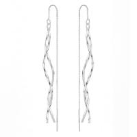 925 Sterling Silver Drop &  Dangle Earrings, different packing style for choice & for woman, silver color, 150mm, Sold By Lot