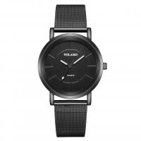 Nők Wrist Watch, Cink ötvözet, -val Üveg & 304 rozsdamentes acél, galvanizált, vízálló & az ember, fekete, 220x18mm, 5PC-k/Lot, Által értékesített Lot