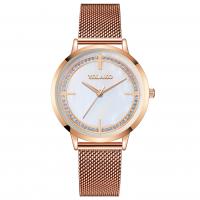 Women Wrist Watch Zinc Alloy with Shell & Glass Chinese watch movement waterproofless & for woman & with rhinestone rose gold color plated Sold By Lot