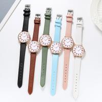 Women Wrist Watch Zinc Alloy with PU Leather & Glass Chinese watch movement waterproofless & for woman plated Sold By Lot