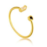 Cubi Circonia Micro Pave anello in ottone, Placcato oro 18K, Regolabile & Micro spianare cubic zirconia & per la donna, Venduto da PC