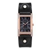 Women Wrist Watch, Tibetan Style, with PU Leather & Glass, plated, waterproofless & for woman & with rhinestone, more colors for choice, 240x16mm, 5PCs/Lot, Sold By Lot