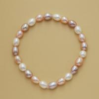 Sötvatten odlade Pearl Bracelet, Freshwater Pearl, mode smycken & för kvinna, flerfärgad, 5-6mm, Längd Ca 7.5 inch, Säljs av PC