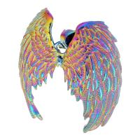 Stainless Steel Pendants, 316 Stainless Steel, Wing Shape, colorful plated, fashion jewelry & DIY, multi-colored, 42x49x16mm, Hole:Approx 4.4mm, Sold By PC