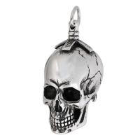 Stainless Steel Skull Pendants, 316 Stainless Steel, polished, fashion jewelry & DIY & blacken, two different colored, 24x50x31mm, Hole:Approx 7mm, Sold By PC