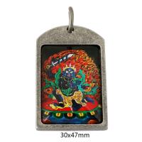 Stainless Steel Pendants, 316 Stainless Steel, with Glass, fashion jewelry & DIY & blacken, multi-colored, 30x47x8mm, Hole:Approx 8mm, Sold By PC