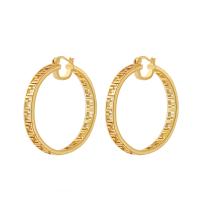 Brass Hoop Earring Donut plated for woman nickel lead & cadmium free Sold By Pair