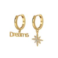 Cubic Zirconia Micro Pave Brass Earring, plated, micro pave cubic zirconia & for woman, more colors for choice, nickel, lead & cadmium free, 16mm,22mm, Sold By Pair