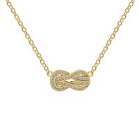 Cubic Zircon Micro Pave Brass Necklace plated micro pave cubic zirconia & for woman nickel lead & cadmium free Length Approx 45-50 cm Sold By PC