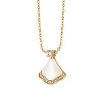 Cubic Zircon Micro Pave Brass Necklace, with Cats Eye, plated, micro pave cubic zirconia & for woman, more colors for choice, nickel, lead & cadmium free, Length:Approx 45-50 cm, Sold By PC