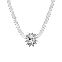 Cubic Zircon Micro Pave Brass Necklace with Cubic Zirconia with 5cm extender chain plated for woman nickel lead & cadmium free Length Approx 45 cm Sold By PC