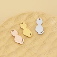 Stainless Steel Animal Pendants 304 Stainless Steel Cat Vacuum Ion Plating Unisex Sold By PC