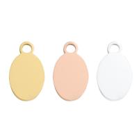 Stainless Steel Tag Charm 304 Stainless Steel Flat Oval Vacuum Ion Plating Unisex Sold By PC