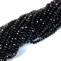 Natürliche schwarze Achat Perlen, Schwarzer Achat, poliert, DIY & verschiedene Größen vorhanden & facettierte, schwarz, verkauft per ca. 38-40 cm Strang