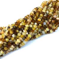 Natürliche Streifen Achat Perlen, poliert, DIY & verschiedene Größen vorhanden & facettierte, gelb, verkauft per ca. 38-40 cm Strang