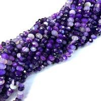 Natürliche Streifen Achat Perlen, poliert, DIY & verschiedene Größen vorhanden & facettierte, dunkelviolett, verkauft per ca. 38-40 cm Strang