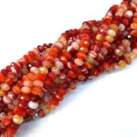 Natürliche Streifen Achat Perlen, poliert, DIY & verschiedene Größen vorhanden & facettierte, rot, verkauft per ca. 38-40 cm Strang