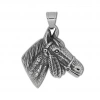 Životinja privjesci od nehrđajućeg čelika, 316 nehrđajućeg čelika, Konj, modni nakit & bez spolne razlike, izvorna boja, 42x44mm, Prodano By PC