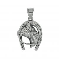 Stainless Steel Animal Pendants, 316 Stainless Steel, Horse, vintage & Unisex, original color, 27x37mm, Sold By PC