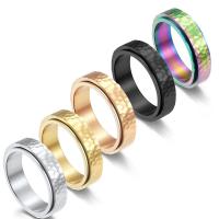 Titanium Steel Finger Ring, plated, fashion jewelry & Unisex & different size for choice, more colors for choice, 6mm, Sold By PC