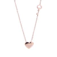Титановые стали ожерелье, титан, Сердце, плакированный цветом розового золота, ювелирные изделия моды & Женский, под розовое золото, длина:Приблизительно 17.72 дюймовый, продается PC