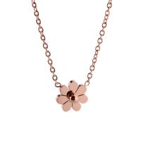 Titanium Steel Necklace, Daisy, rose gold color plated, fashion jewelry & for woman, rose gold color, Length:Approx 17.72 Inch, Sold By PC