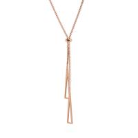 Titanium Steel Necklace, with 1.97inch extender chain, rose gold color plated, fashion jewelry & for woman, rose gold color, Length:Approx 15.75 Inch, Sold By PC