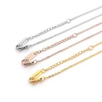 Stainless Steel Jewelry Necklace 304 Stainless Steel with 1.97inch extender chain Vacuum Ion Plating fashion jewelry & for woman 1.60mm Length Approx 17.72 Inch Sold By PC