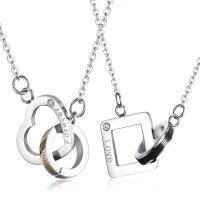 Stainless Steel Jewelry Necklace 316L Stainless Steel Unisex & with rhinestone Length Approx 17.72 Inch Sold By PC