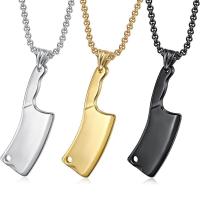 Stainless Steel Jewelry Necklace, 316L Stainless Steel, Sword, fashion jewelry & for man, more colors for choice, 3mm,53*16.5mm, Length:Approx 21.65 Inch, Sold By PC