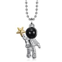 Titanium Steel Necklace, Astronaut, different styles for choice & for man & enamel, 10x34mm, Length:Approx 23.62 Inch, Sold By PC