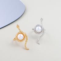 Cink Alloy Finger Ring, s Plastična Pearl, Zmija, modni nakit & za žene, više boja za izbor, nikal, olovo i kadmij besplatno, 17mm, Prodano By PC
