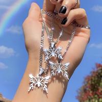 Stainless Steel Jewelry Necklace 304 Stainless Steel with 5cm extender chain Butterfly polished fashion jewelry & for woman & hollow original color Length 40 cm Sold By PC