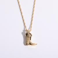 Brass Necklace, with 5cm extender chain, Shoes, gold color plated, fashion jewelry & for woman, golden, nickel, lead & cadmium free, 18mm, Length:45 cm, Sold By PC