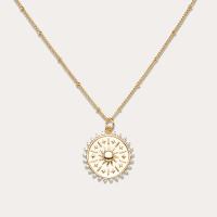 Cubic Zircon Micro Pave Brass Necklace with 5cm extender chain Flower gold color plated vintage & micro pave cubic zirconia & for woman golden nickel lead & cadmium free 30mm Length 40 cm Sold By PC