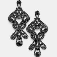 Rhinestone Earring with Zinc Alloy Geometrical Pattern plated for woman & hollow 100mm Sold By Pair