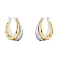 Messing Hoop Earring, Geometrisk mønster, forgyldt, mode smykker & for kvinde, nikkel, bly & cadmium fri, 26mm, Solgt af par