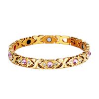 Tibetan Style Bracelet, plated, fashion jewelry & Unisex & with rhinestone, more colors for choice, Length:Approx 21 cm, Sold By PC