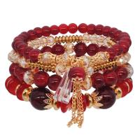 Crystal Bracelets with Zinc Alloy & Acrylic 4 pieces & Bohemian style & for woman Length Approx 18 cm Sold By Set