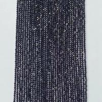 Perles bijoux en pierres gemmes, Black-Spinel (En), Rond, Placage, normes différentes pour le choix & facettes, noire, Vendu par Environ 14.96 pouce brin