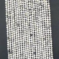 Gemstone Jewelry Beads Howlite Round natural & faceted white Sold Per Approx 14.96 Inch Strand