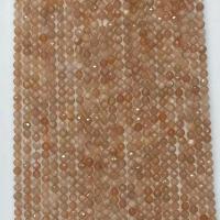 Natural Moonstone Beads Round & faceted orange Sold Per Approx 14.96 Inch Strand